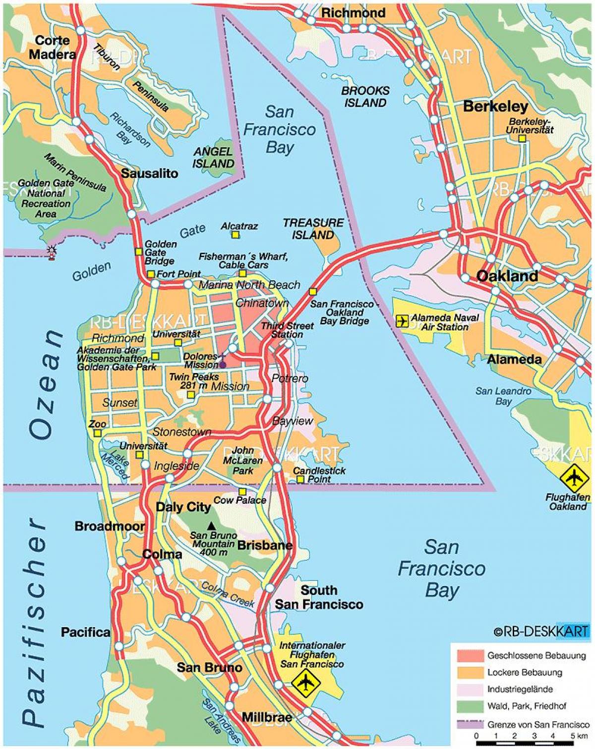 mapa de east bay ciudades