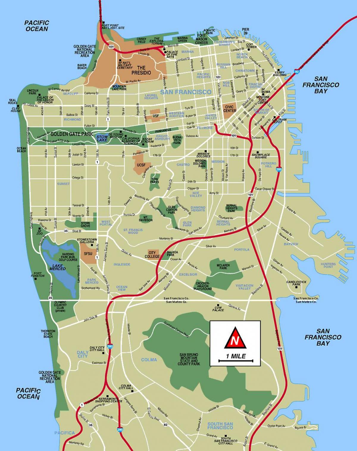 Mapa de San Francisco sin conexión