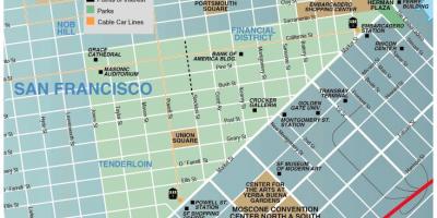 Mapa de la zona de union square de San Francisco