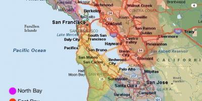 San Francisco mapa de la zona y alrededores