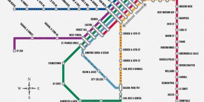 SF mapa del metro de muni