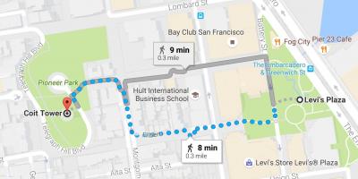 Mapa de San Francisco auto visita guiada a pie