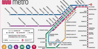 San Fran mapa del metro