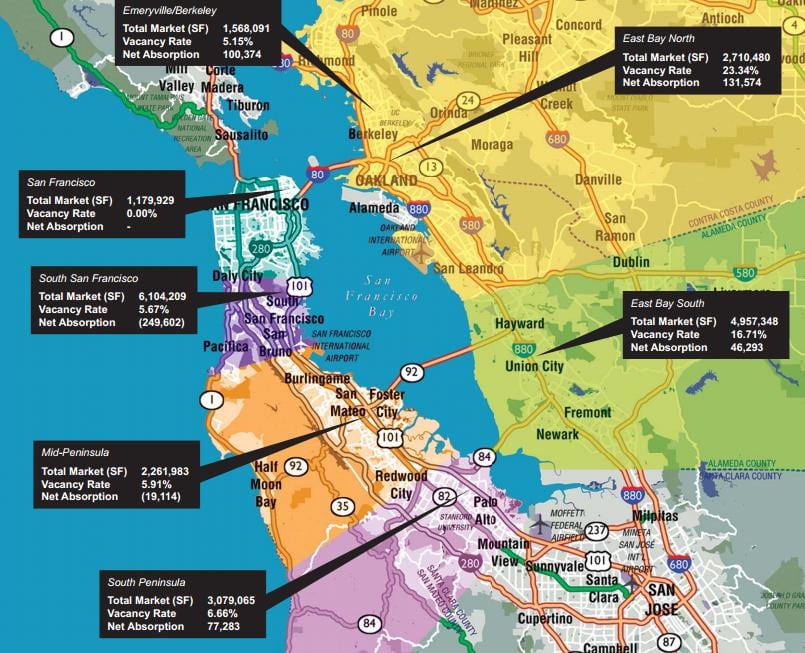 Mapa de la zona de la bahía de bienes raíces