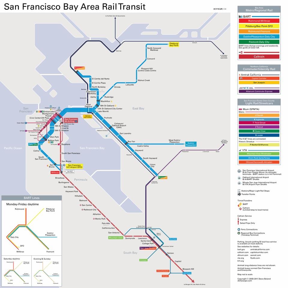 área de la bahía de mapa de transporte público