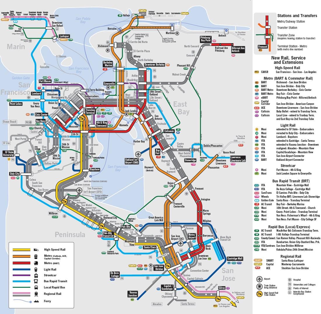 Mapa de la zona de la bahía de tren