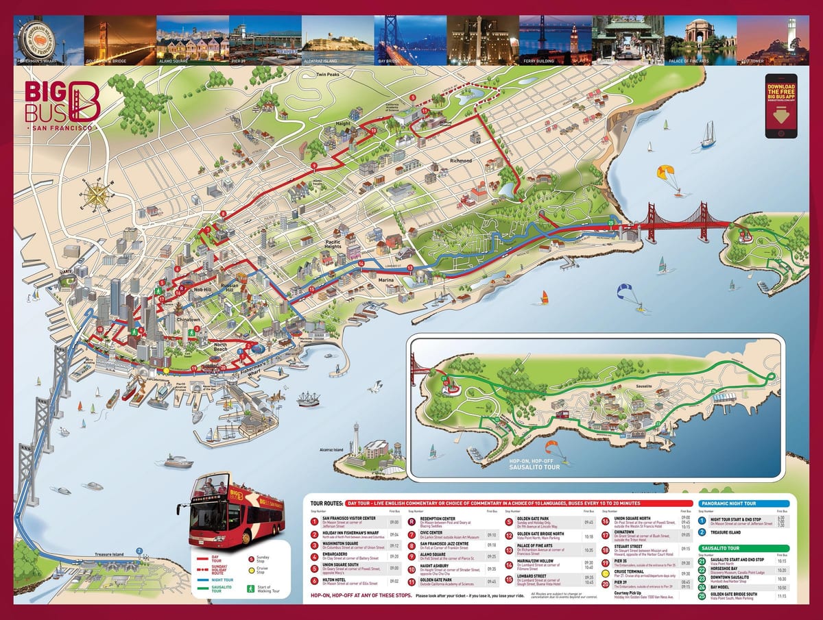 Mapa de la red de autobuses de San Francisco 
