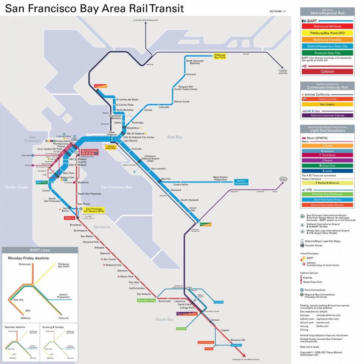 estaciones de bart a San Francisco mapa