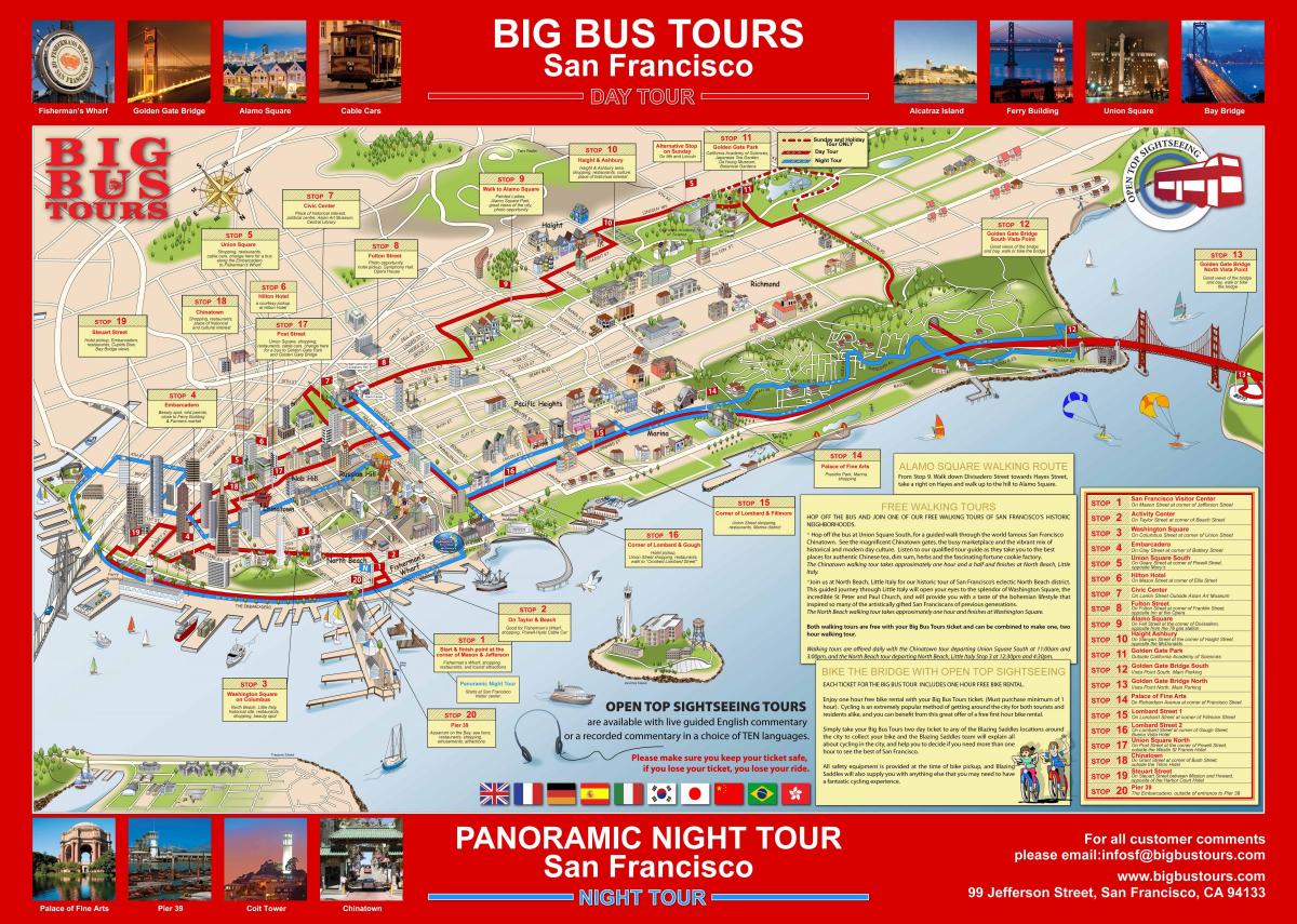 gran autobús rojo de San Francisco mapa