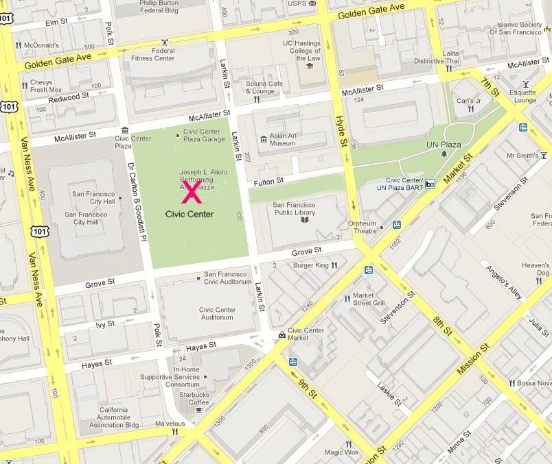 Mapa de centro cívico de San Francisco