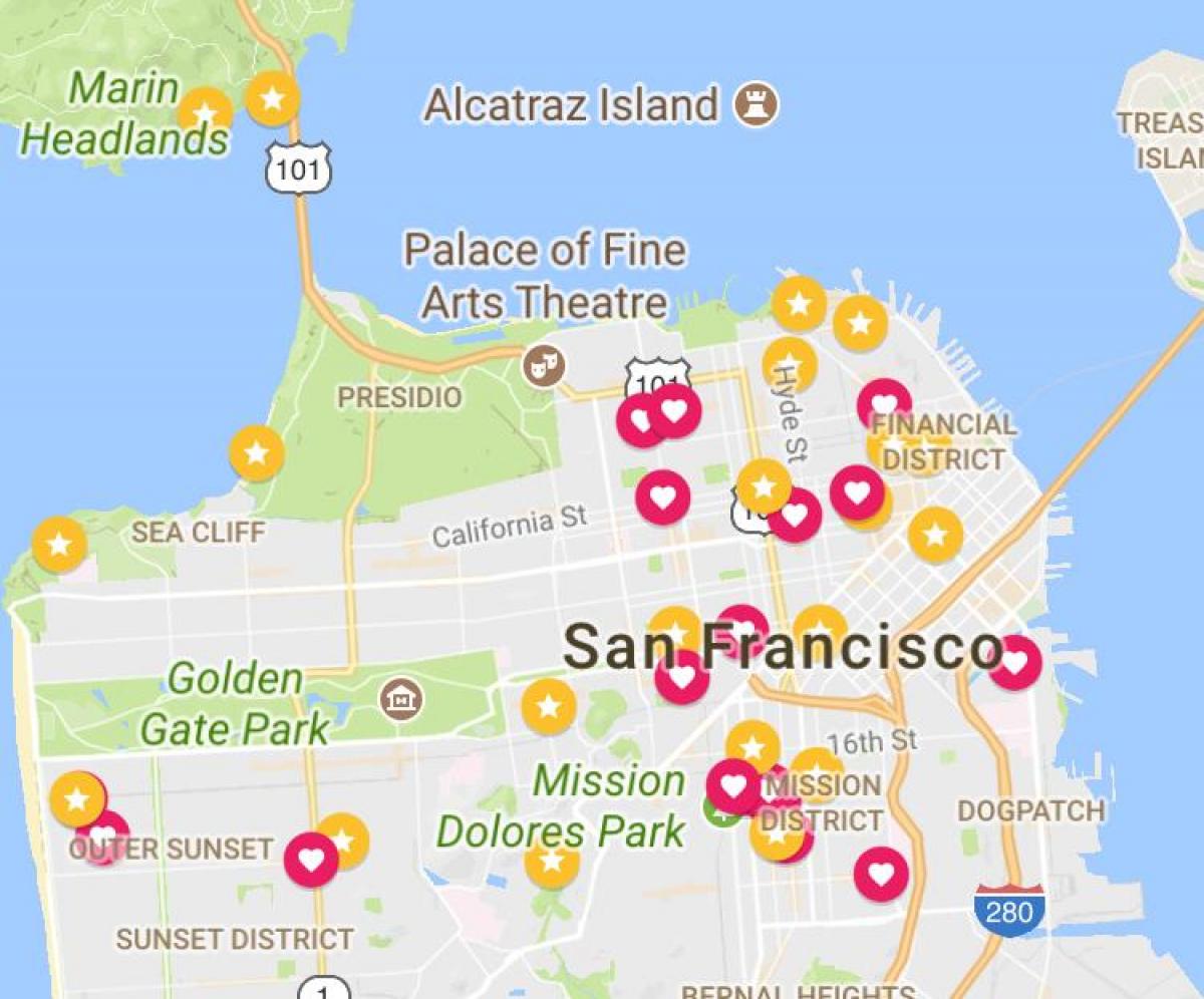 Mapa de distrito financiero de San Francisco