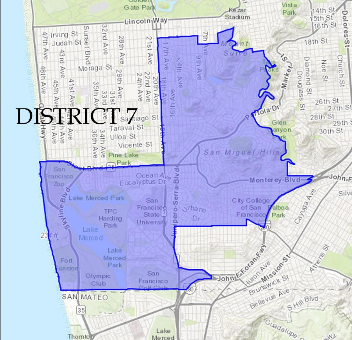 Mapa de distrito de San Francisco 7 
