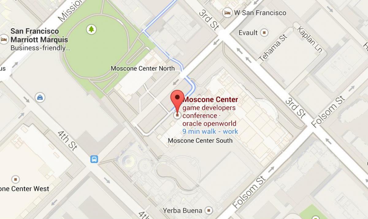 Mapa de moscone center de San Francisco