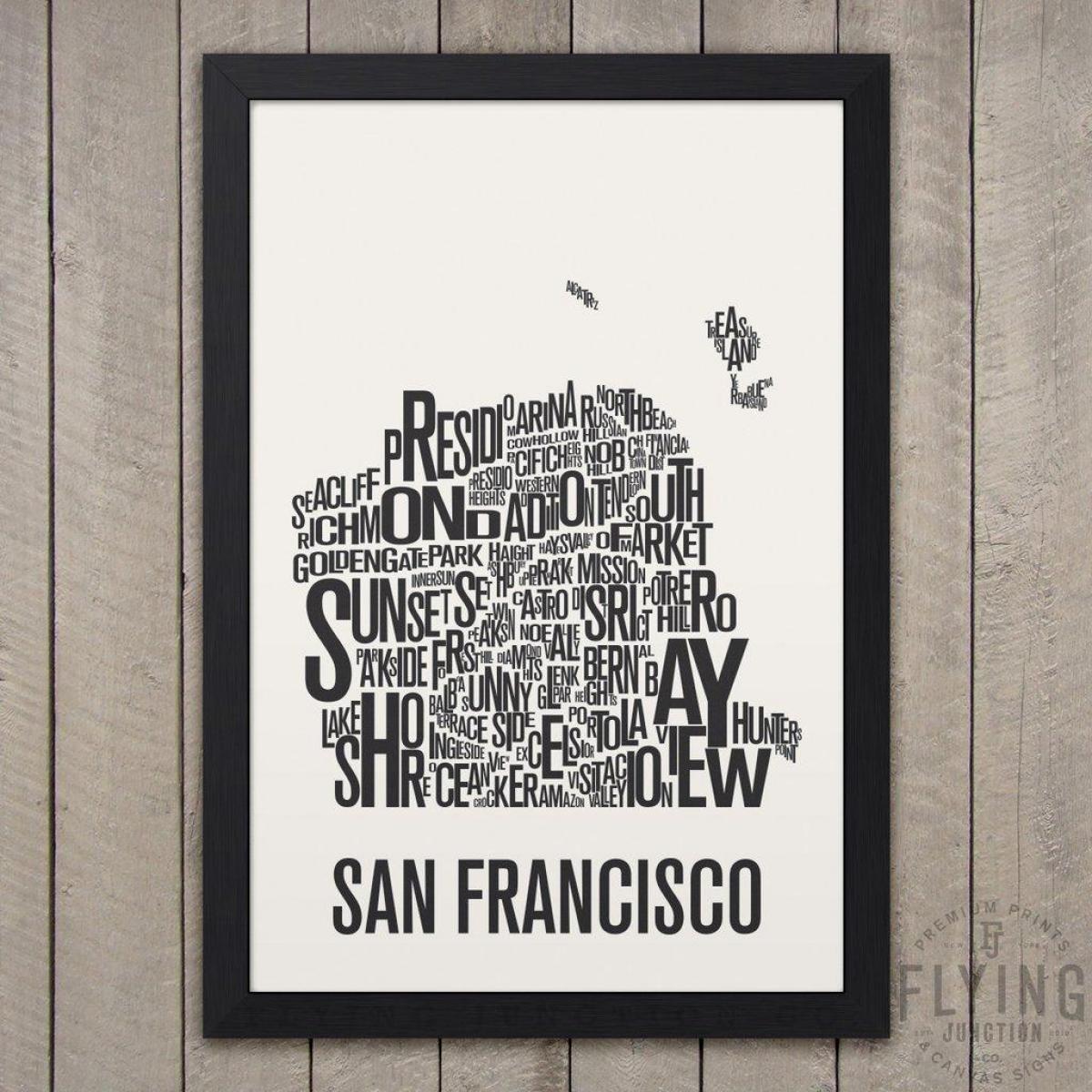 San Francisco tipografía mapa
