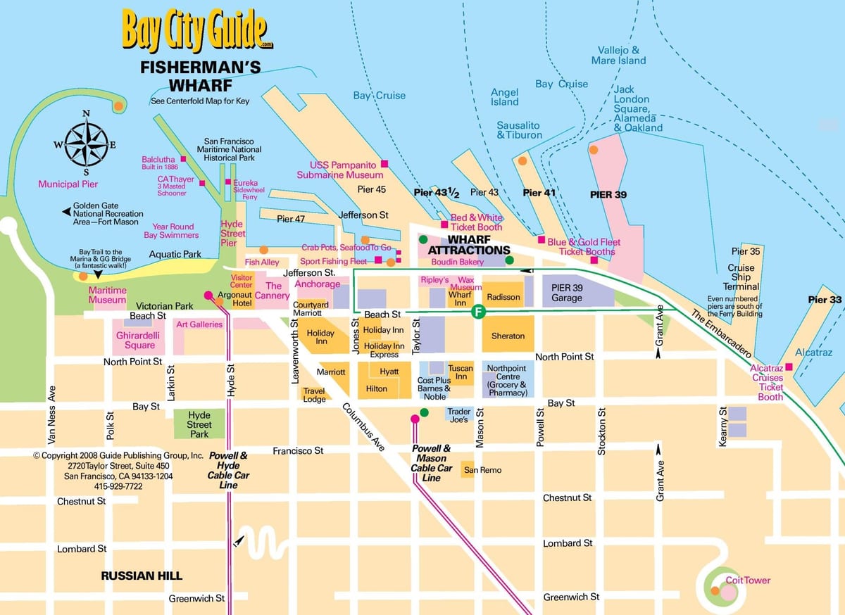 mapa de fisherman's wharf de San Francisco