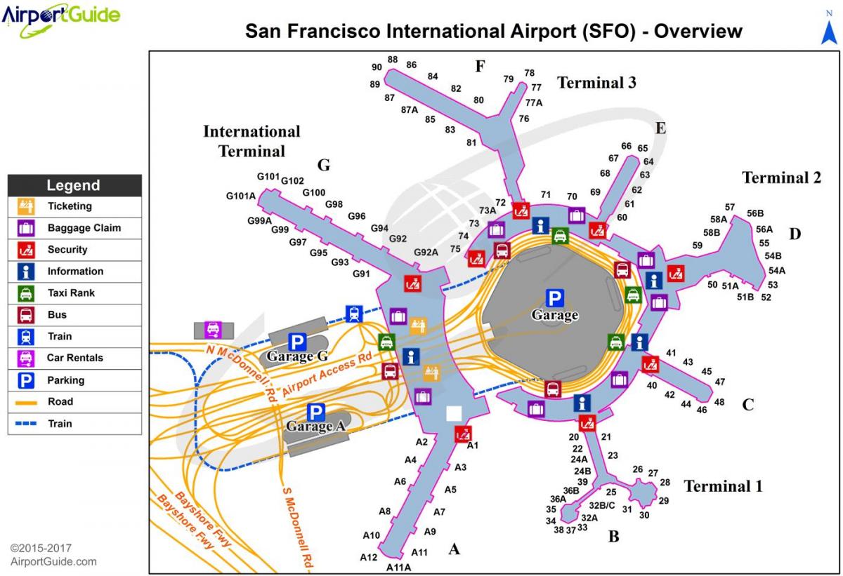 Mapa de kSFO aeropuerto