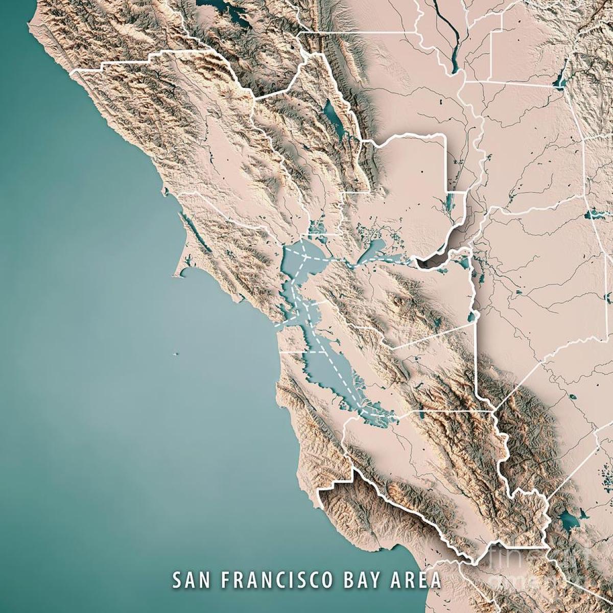Mapa de la bahía de San Francisco topográficos 
