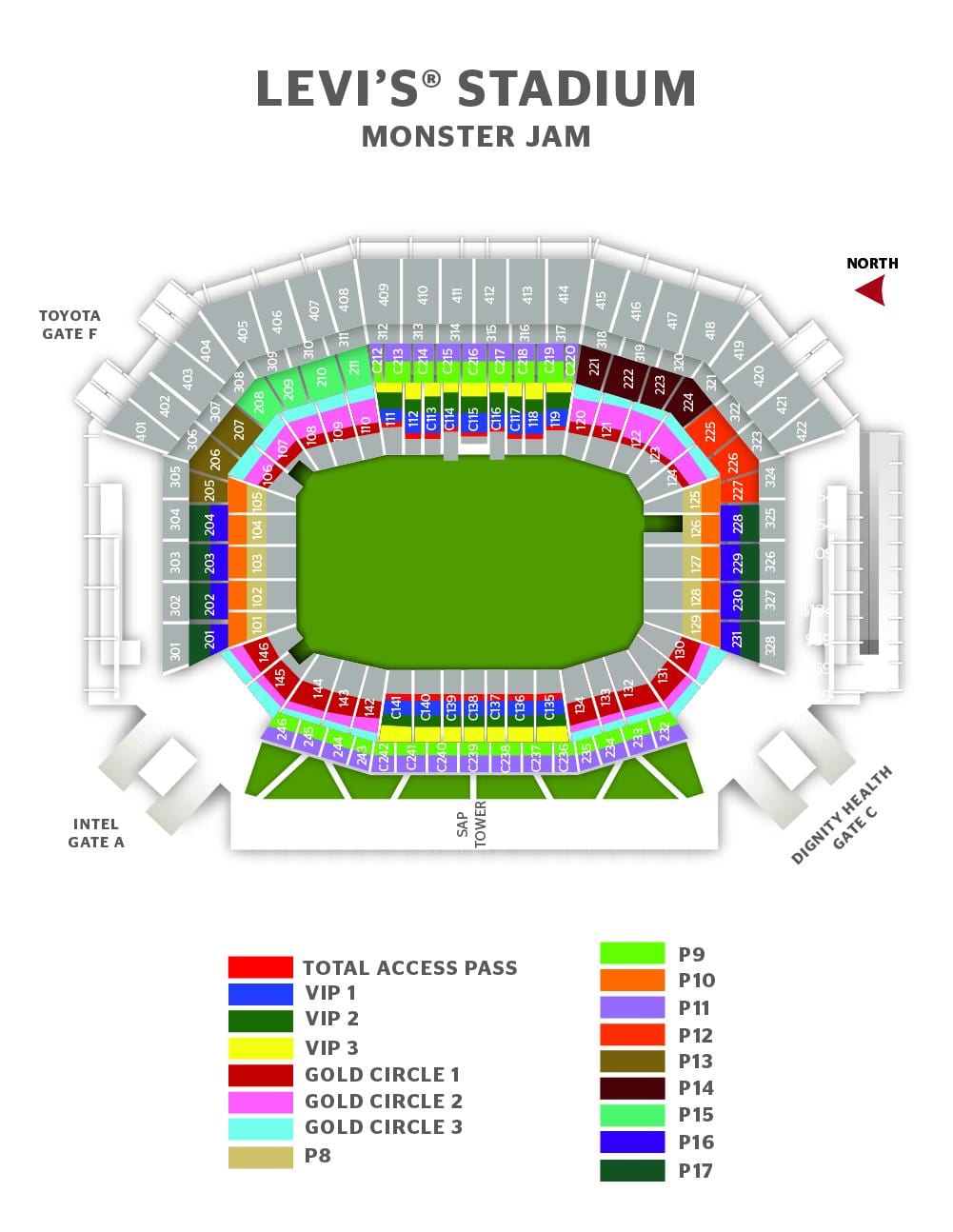 Mapa de levi's stadium puerta