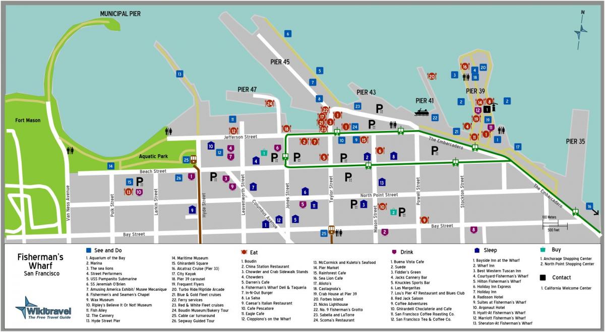mapa de San Francisco fisherman's wharf