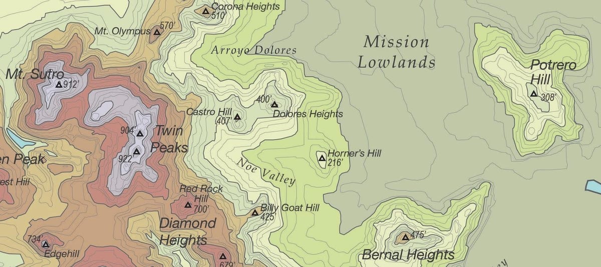 Mapa de la misión de la bahía de San Francisco