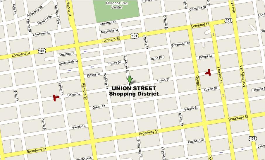 Mapa de la tienda de San Francisco