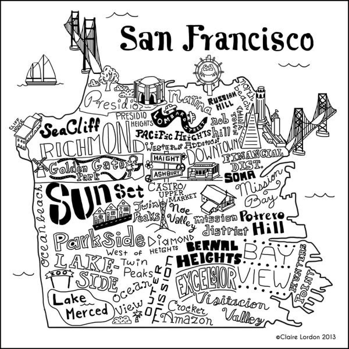 Mapa de la tienda de San Francisco