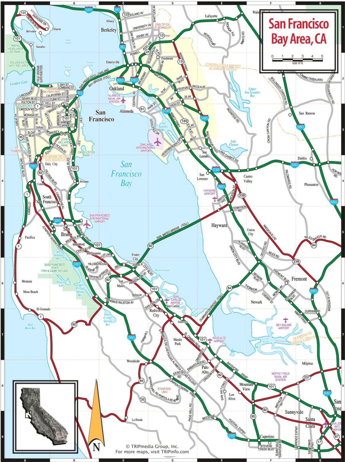 mapa de la bahía de San Francisco