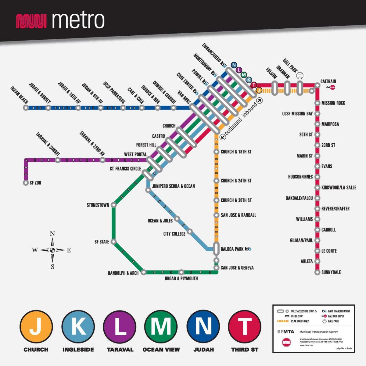 SF mapa del metro de muni