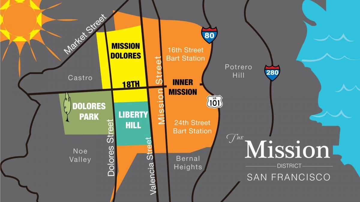 Mapa de distrito de la misión de San Francisco