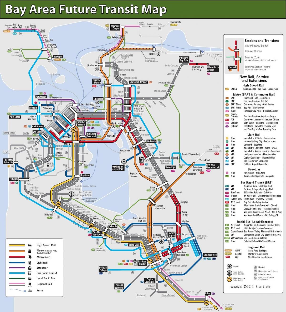 San Francisco de transporte masivo mapa