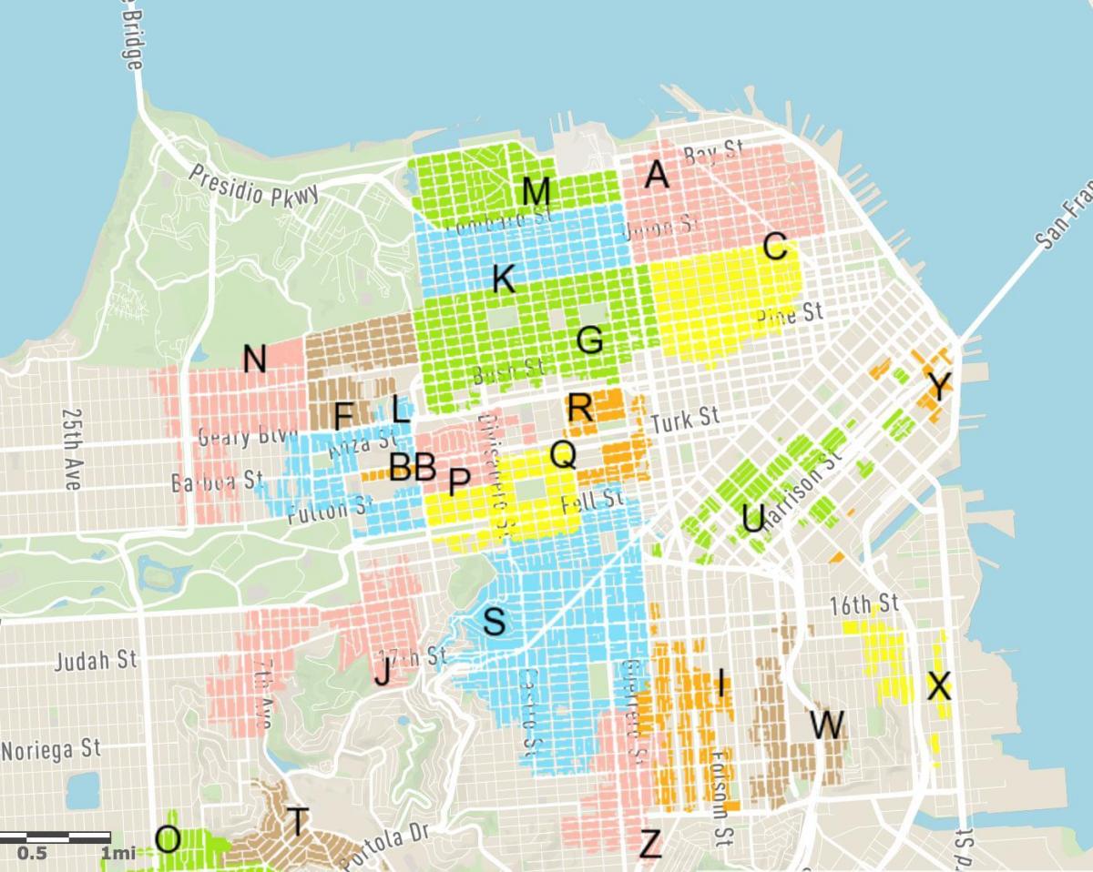 aparcamiento gratuito en la calle San Francisco mapa