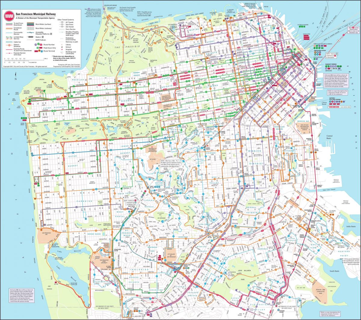 Mapa de San Francisco de ferrocarril