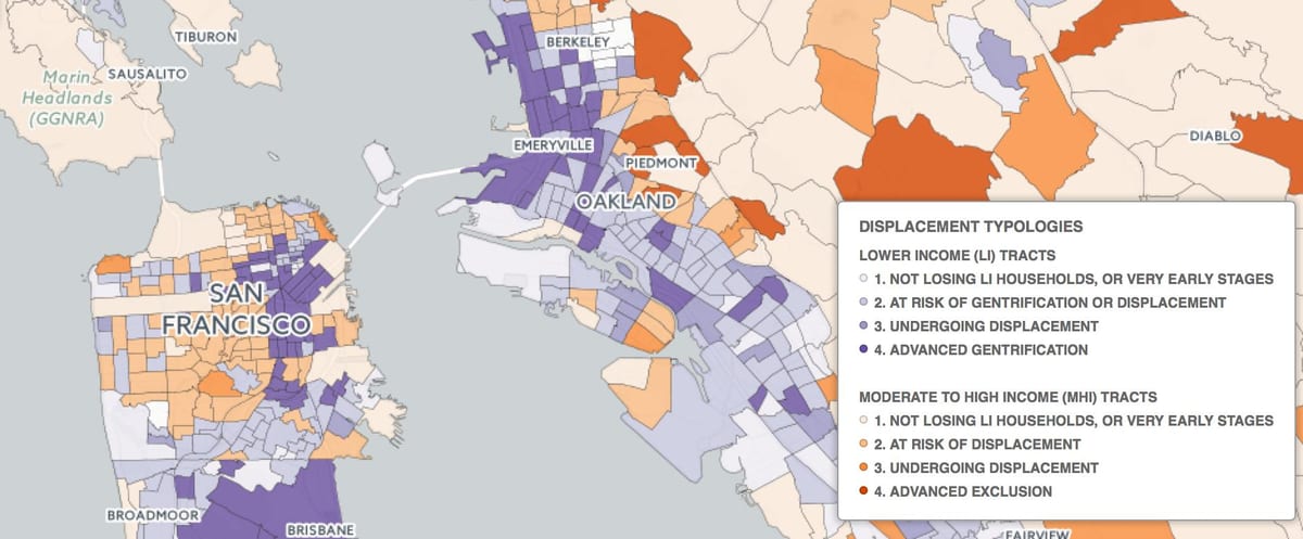 Mapa de San Francisco de la gentrificación