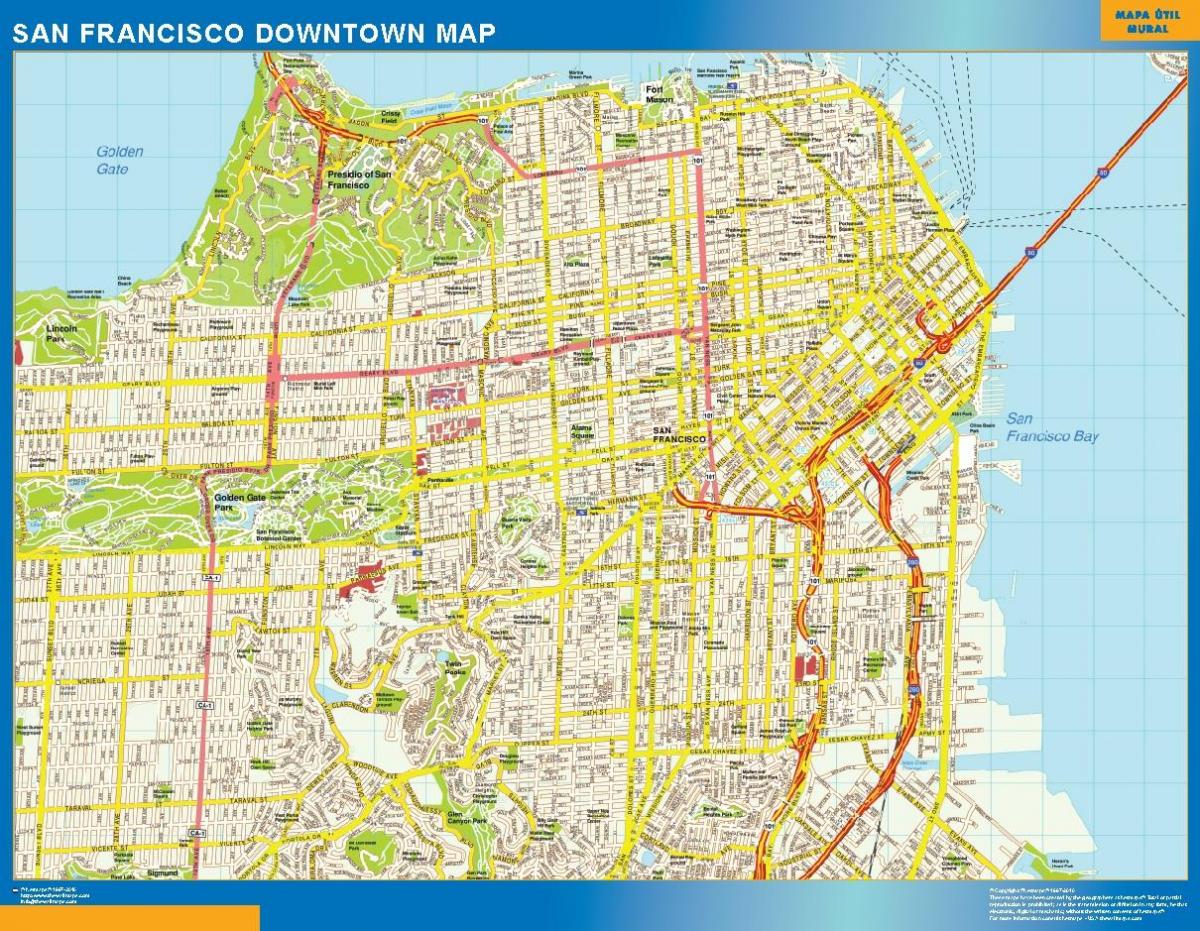 Mapa de San Francisco de la pared