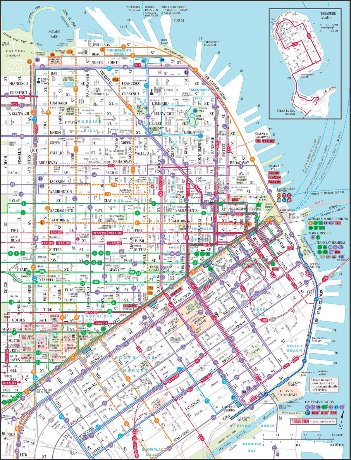 Pública de San Francisco de tránsito mapa