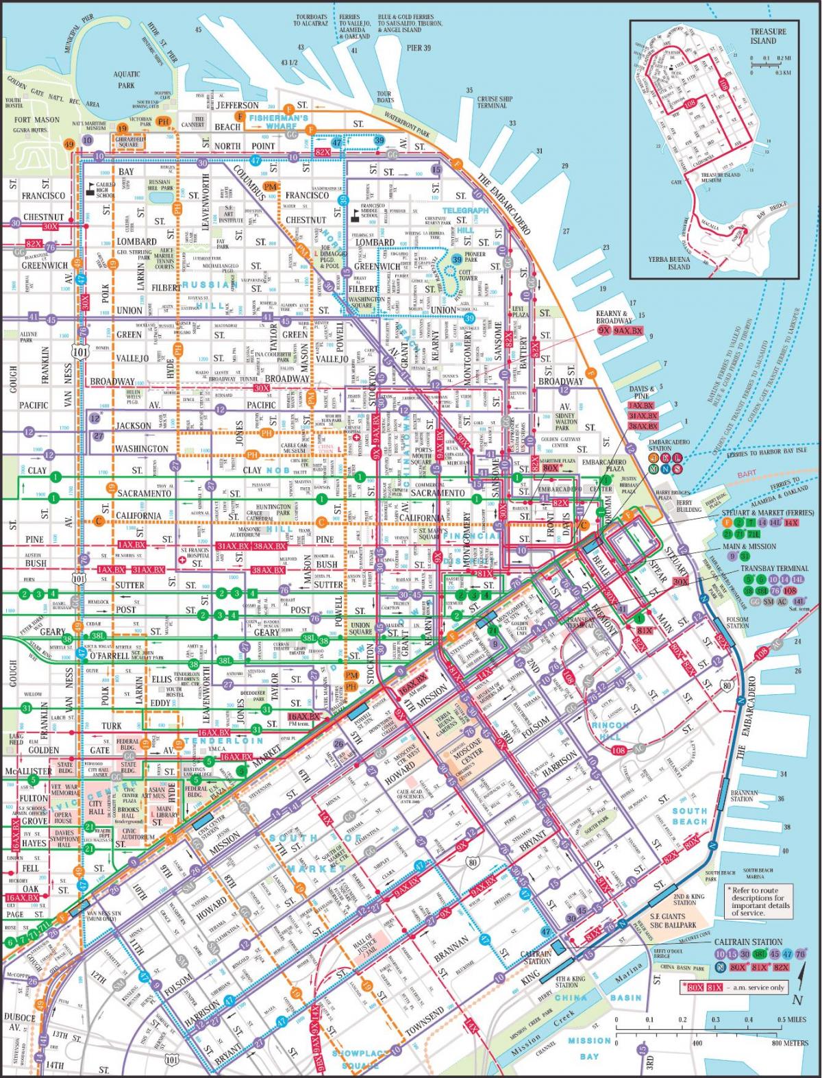 Pública de San Francisco de tránsito mapa