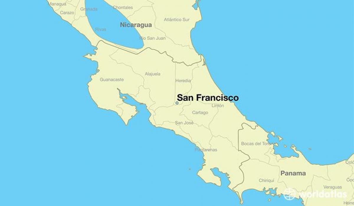 Mapa de San Francisco en un mundo