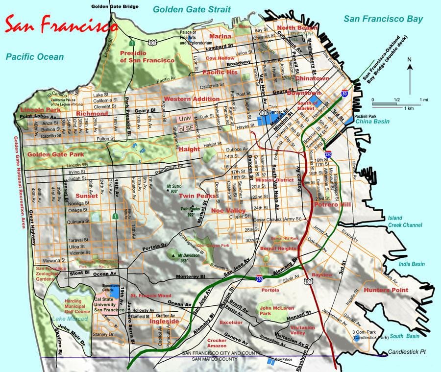 ap de San Francisco de elevación