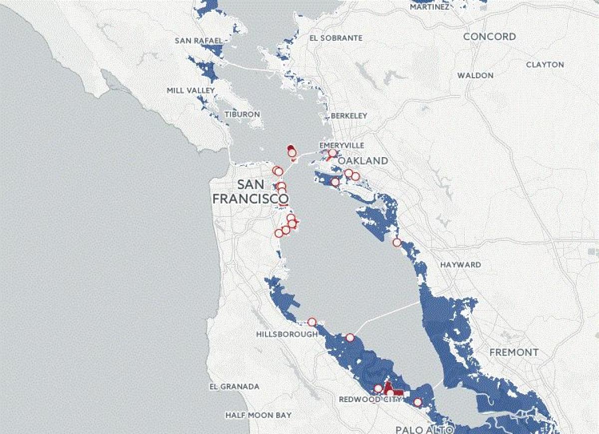 Mapa de San Francisco de inundación