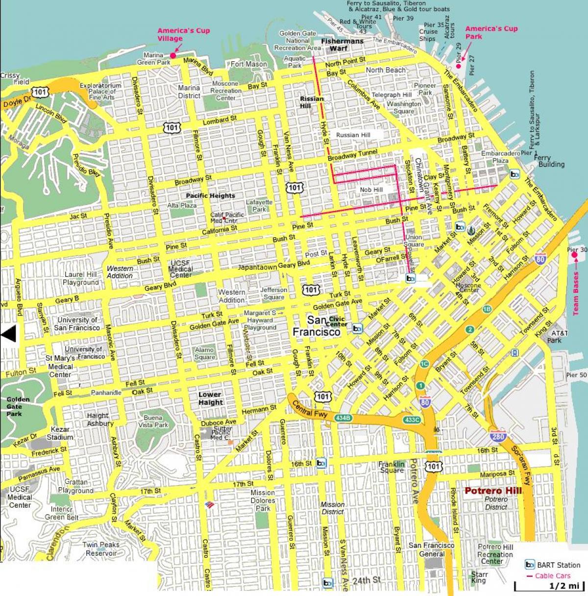 San Francisco lugares de interés mapa