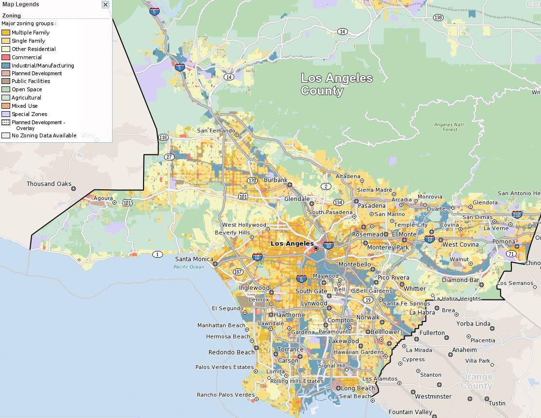 Mapa de San Francisco de zonificación 