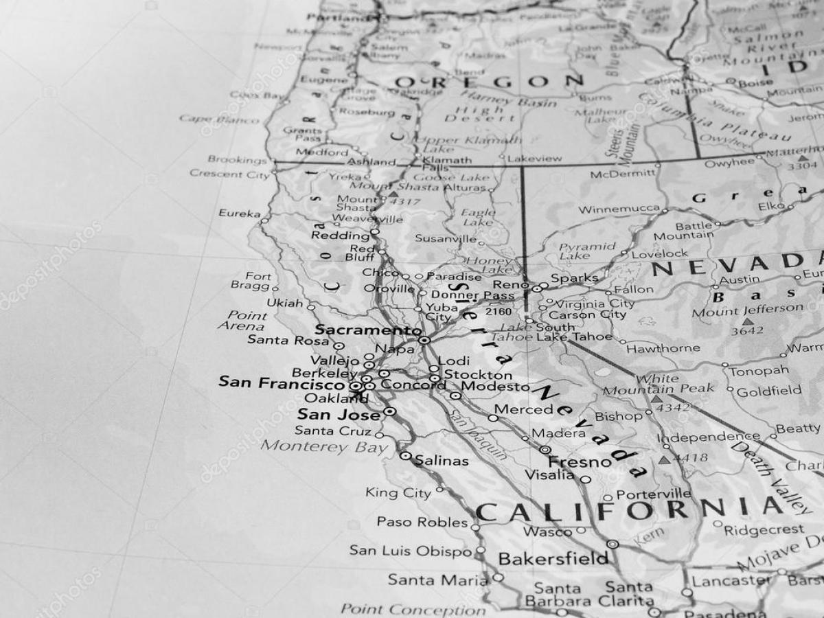 mapa en blanco y negro de San Francisco