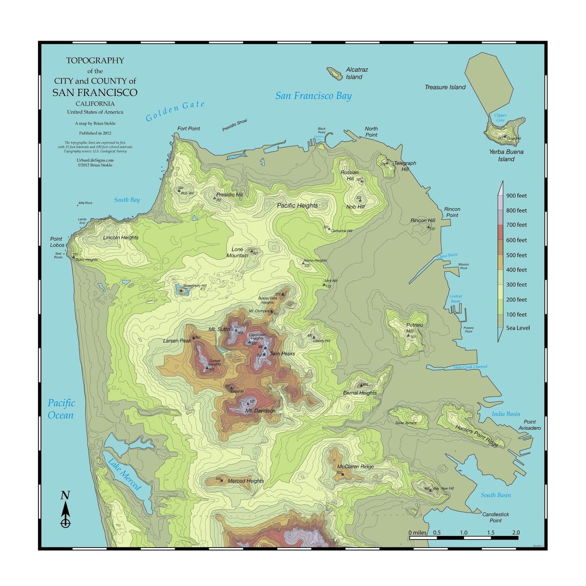 Mapa de San Francisco topo