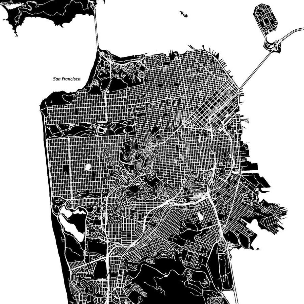Mapa de San Francisco de vector