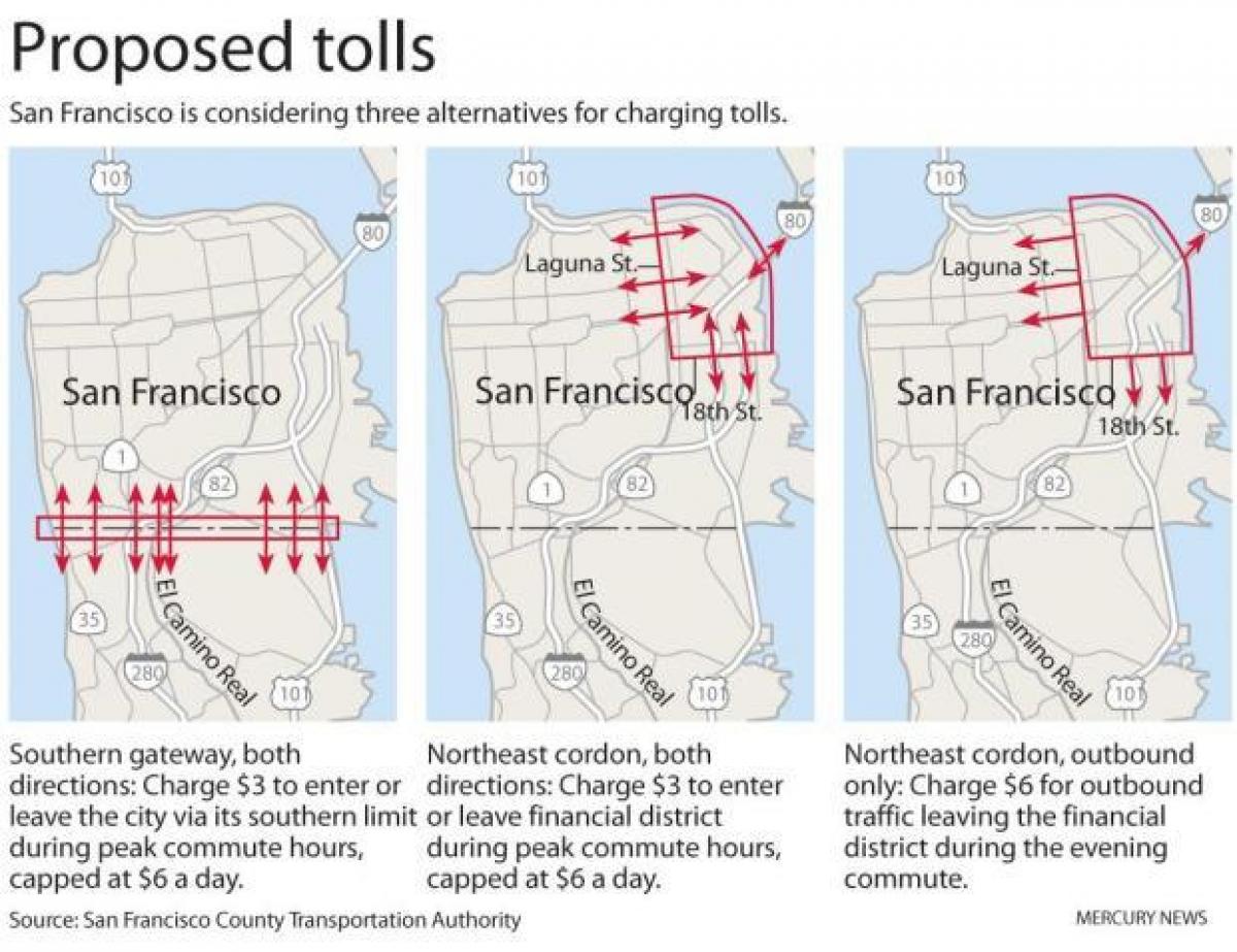Mapa de San Francisco peajes