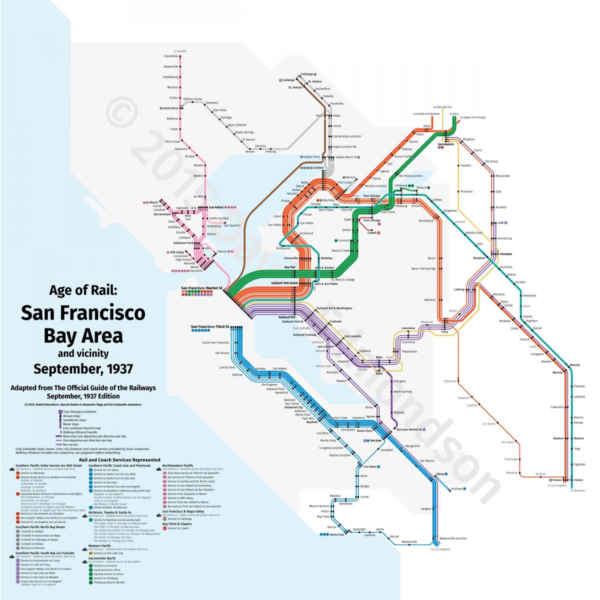 San Fran mapa de trenes