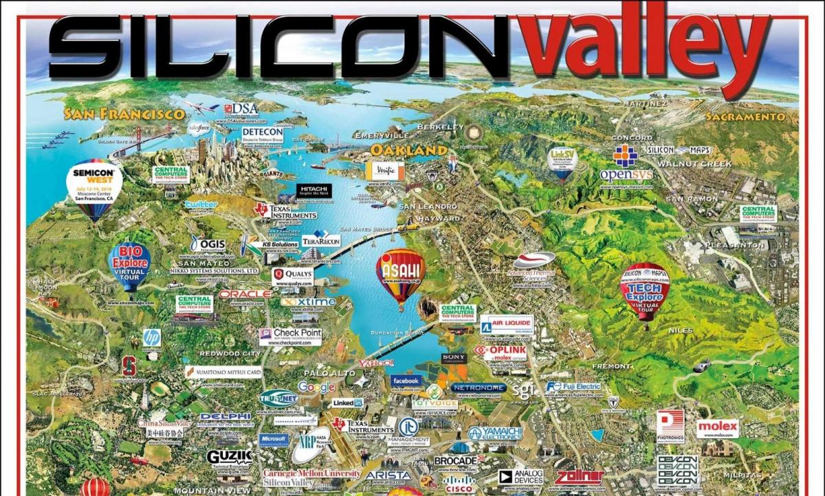 la zona de silicon valley mapa
