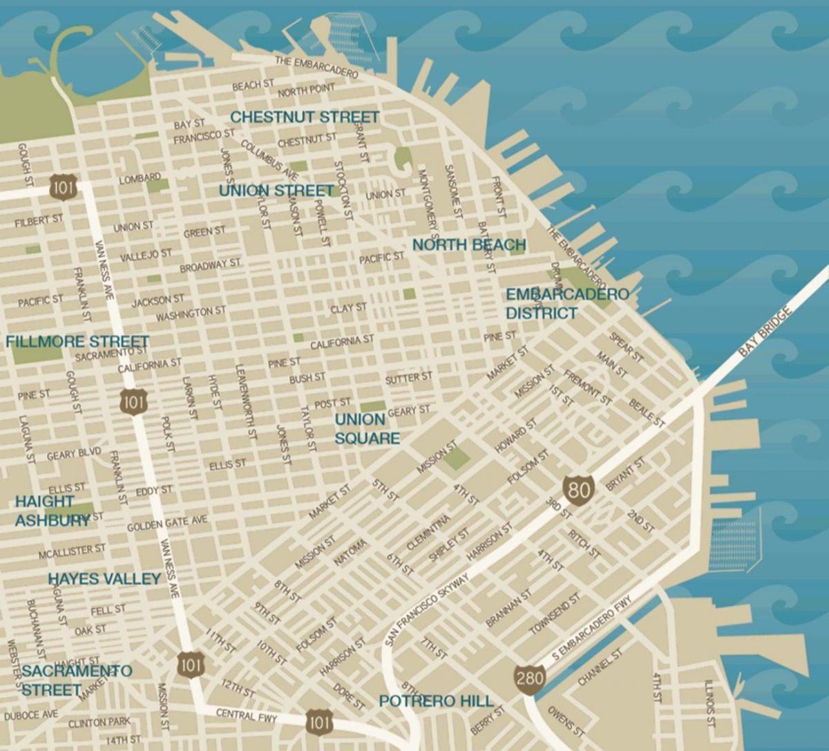mapa de la ciudad de San Francisco union square