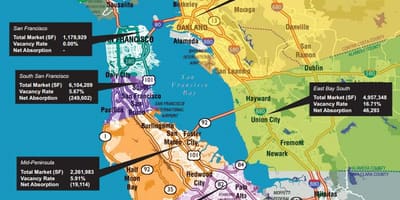 Mapa de la zona de la bahía de bienes raíces