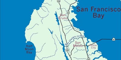 Mapa de la zona de la bahía de la península de